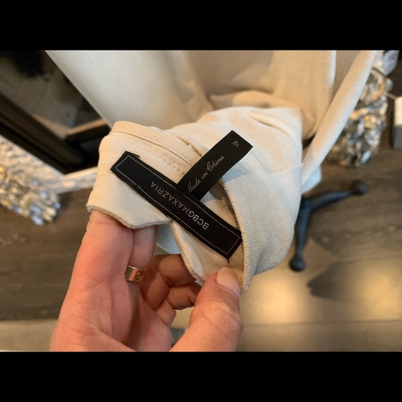 Bcbg faux suede beige dress pants sz 12 never worn - Picture 2 of 3